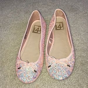 Pink sparkly flats